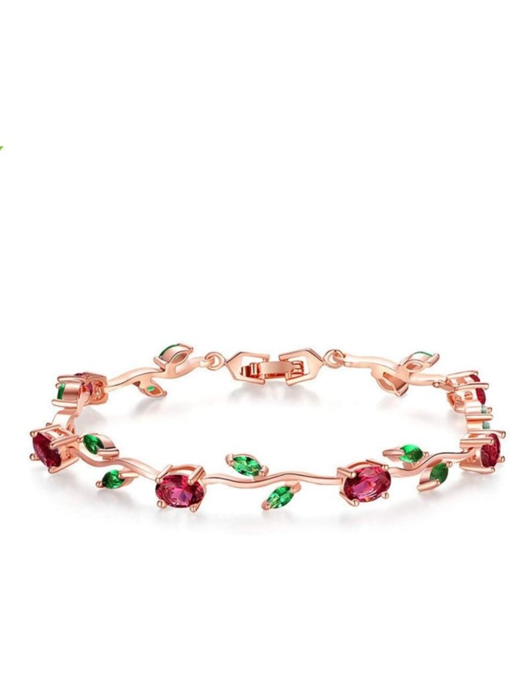 18k Gold-Plated Sterling Silver Two-Tone Gemstone Tennis Bracelet with Diamonds
